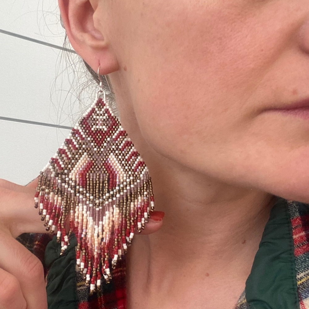 COPY - Handmade beaded earrings- pair